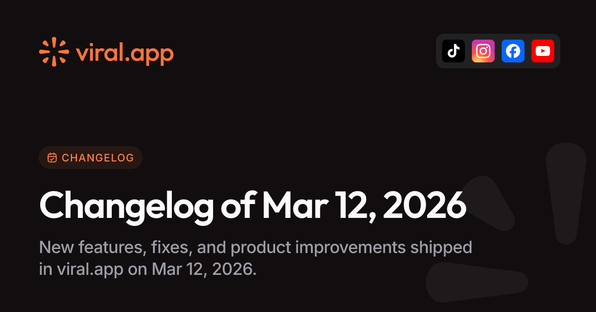Changelog of Mar 12, 2026