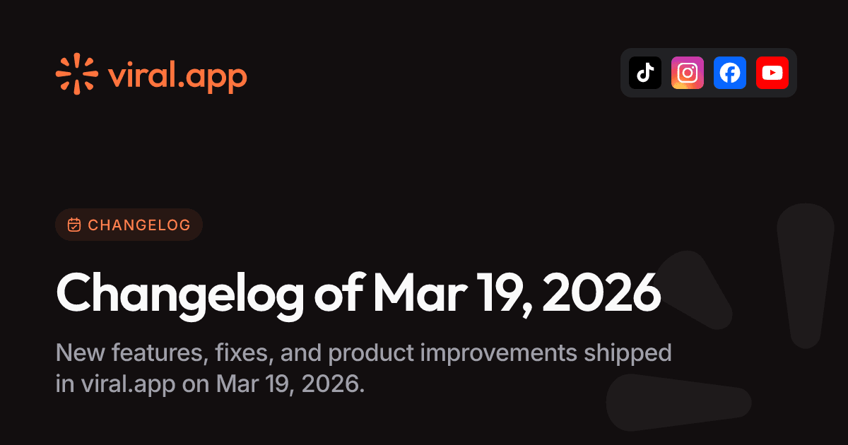 Changelog of Mar 19, 2026