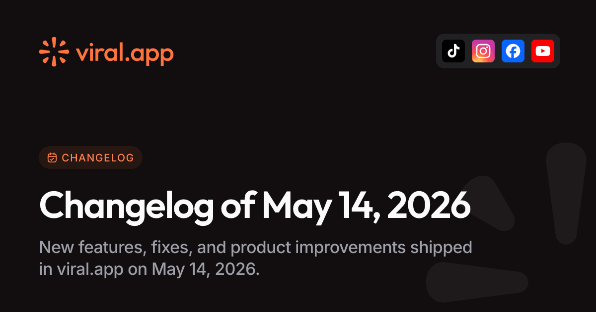 Changelog of May 14, 2026