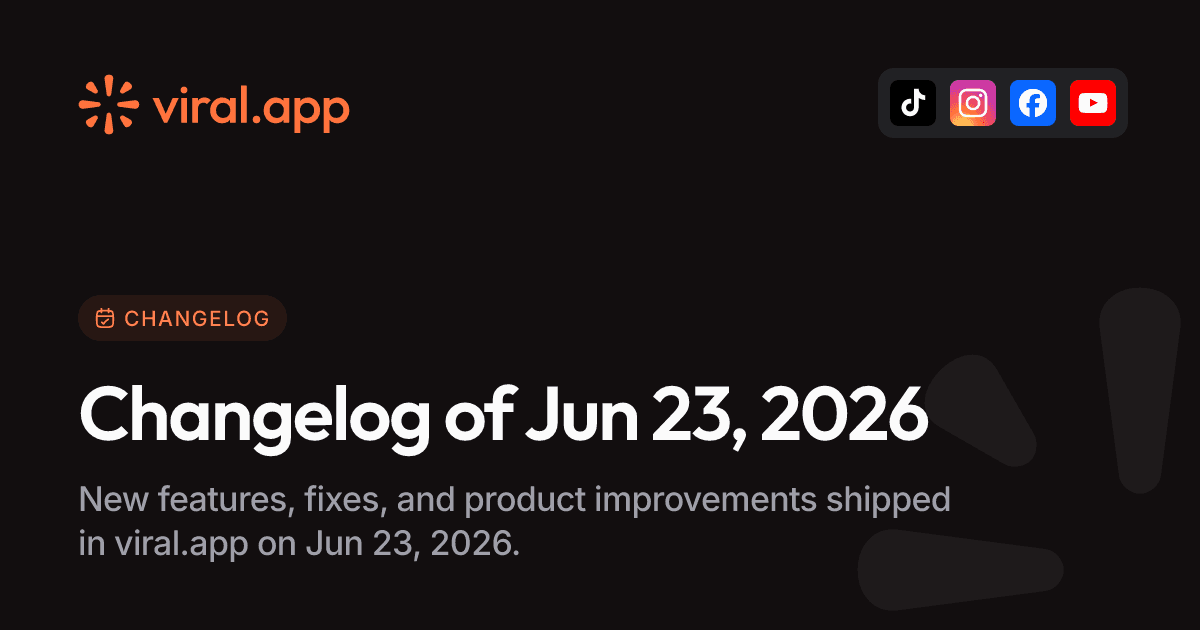 Changelog of Jun 23, 2026