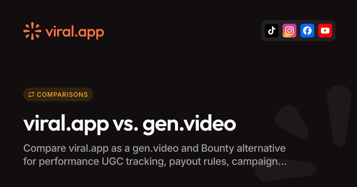 gen.video (Bounty) Alternative for UGC Campaigns | viral.app