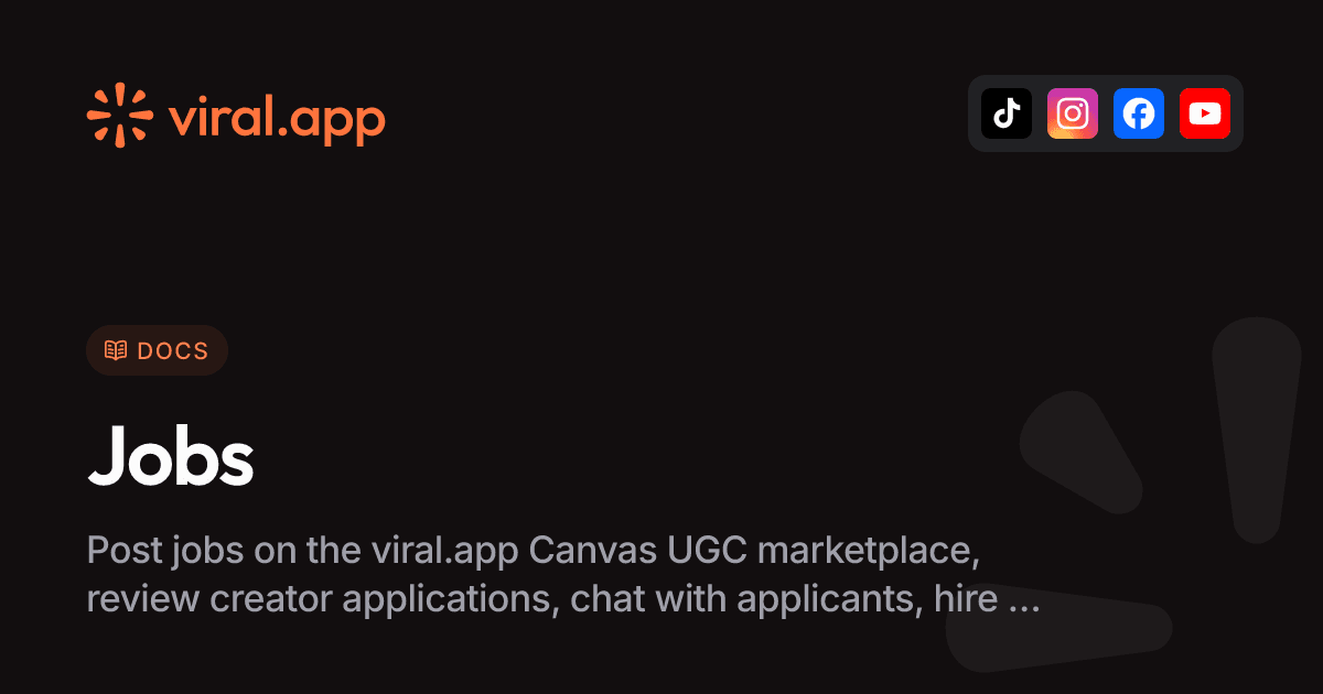 Creator marketplace jobs | Docs