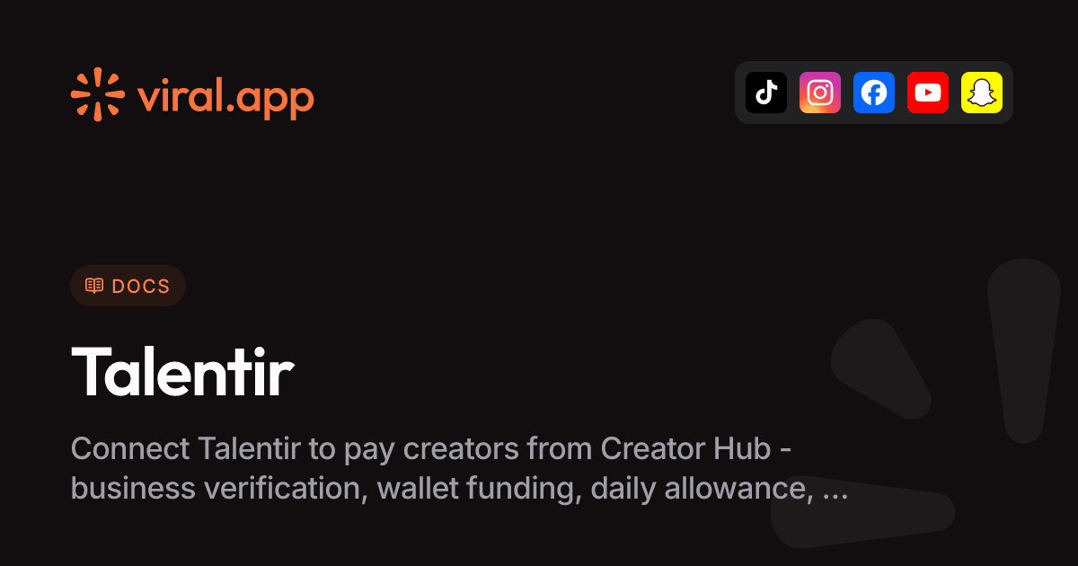 Talentir payout provider | Docs