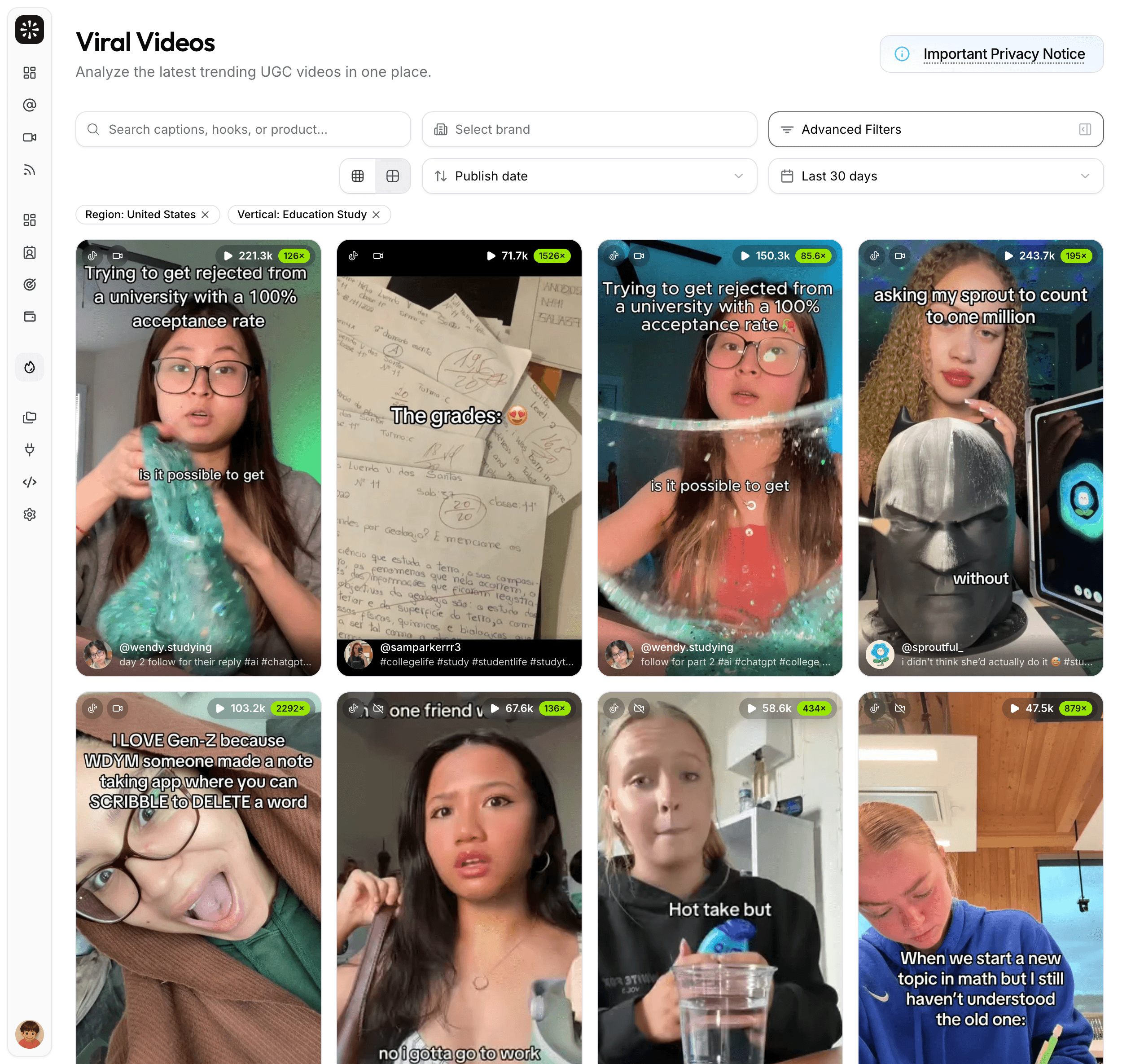 viral.app viral videos library